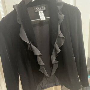 Velvet jacket with chiffon trim